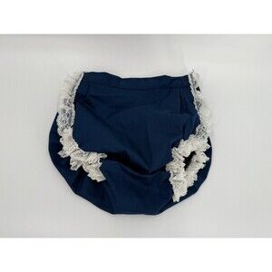 Vintage Diaper Cover Navy with White Lace Snaps Size 24 Months USA Made EUC